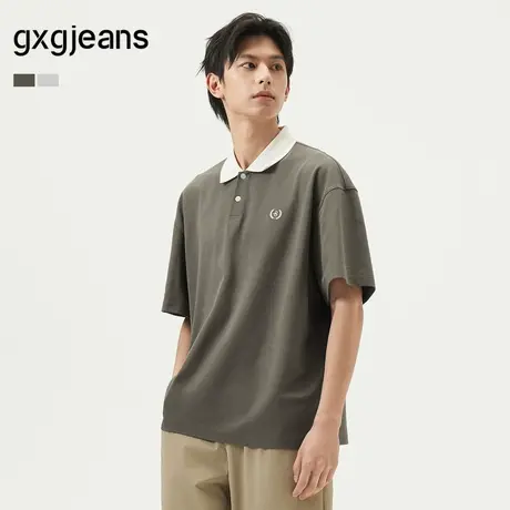 gxg.jeans男装 多色撞色拼接时尚休闲短袖Polo衫T恤 25年夏新品图片