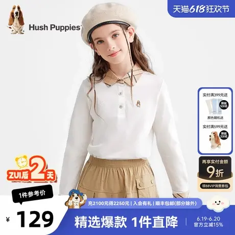 暇步士童装女童长袖polo衫秋季新款儿童气质T恤女大童上衣潮商品大图