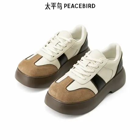 【商场同款】太平鸟女装2024秋季新款拼接撞色休闲女鞋A3ZDE3142商品大图