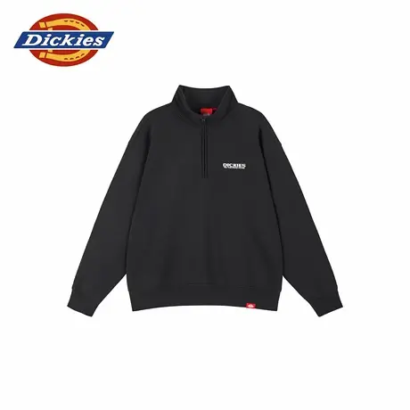 Dickies 25秋冬新款男女情侣字母刺绣 半拉链抓绒 加绒内里卫衣图片