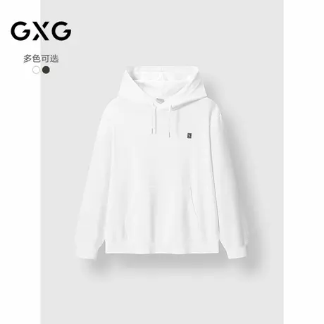 GXG男装 连帽卫衣双色背后印花卫衣长袖上衣 2025春季新品商品大图