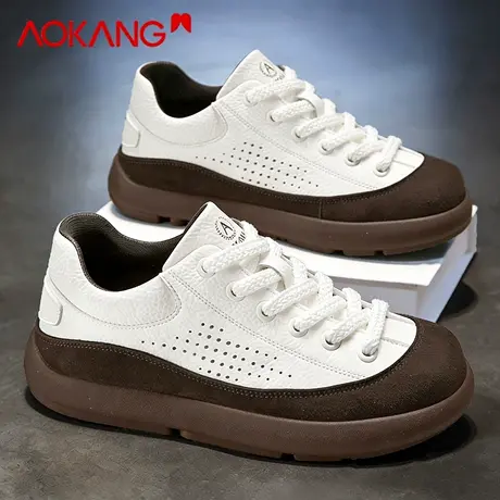 奥康丑萌小白鞋男2026新款春季复古休闲板鞋男软底百搭通勤德训鞋商品大图