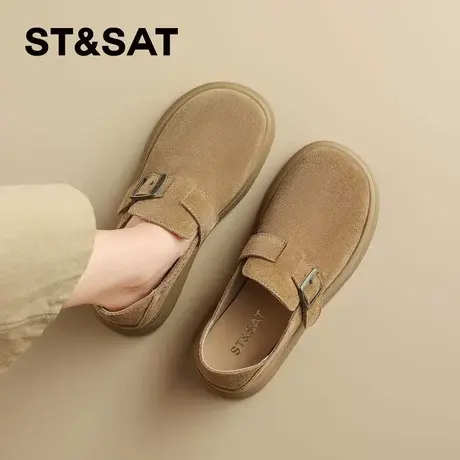 星期六复古勃肯鞋全包两穿女士2026春季新款博肯鞋软底厚底包头拖图片