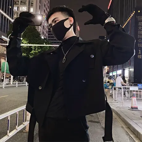 秋季男士夹克外套上衣修身工装短款潮流休闲痞帅机车百搭ins个性商品大图