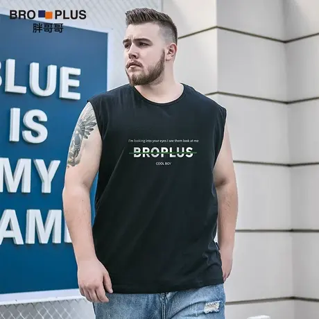 [轻薄凉爽背心]大码背心男纯棉弹力透气无袖衫宽松加肥加大汗衫夏图片