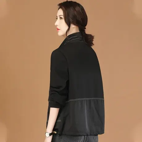 韩潮袭人立领拼接休闲长袖短外套女2024春季新款百搭显瘦棒球服图片