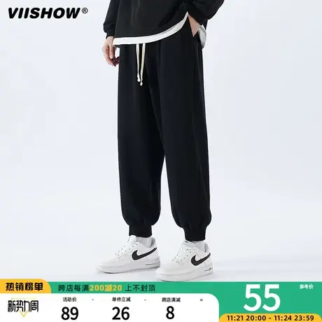 VIISHOW夏季薄款裤子男潮牌束脚休闲长裤日系复古运动裤卫裤男图片