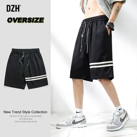 男生黑色运动短裤男篮球美式男款大裤衩沙滩裤2023新款宽松五分裤商品大图