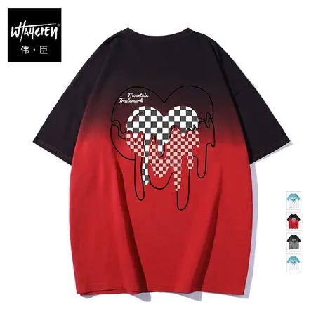 伟臣潮牌大码男装夏季纯棉短袖T恤胖子加肥加大宽松创意印花半袖商品大图