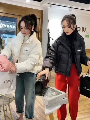 2023冬季羽绒服爆款洋气面包服立领时尚短款小个子白鸭绒羽绒服潮图片