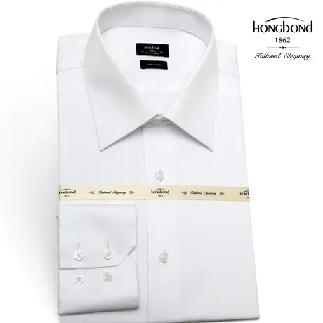 红邦创衣 2023秋冬白衬衫男装高端青年免烫衬衫轻奢简约商务衬衣图片