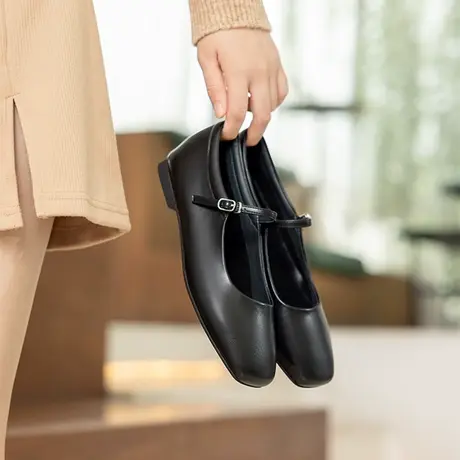 奥康女鞋 2023秋季新款时尚复古休闲女士单鞋低跟舒适通勤单鞋商品大图