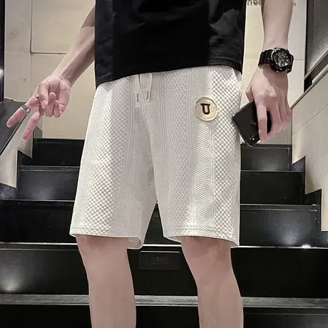 时尚潮牌夏季短裤新款ins简约设计感直筒重磅五分裤个性潮男卫裤商品大图