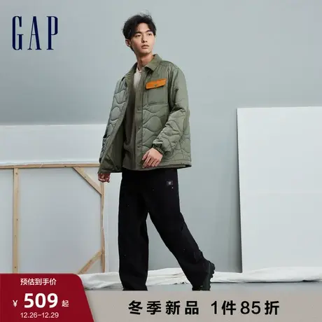 【断码优惠】Gap男装冬季夹棉廓形翻领撞色柔软夹克外套836568图片