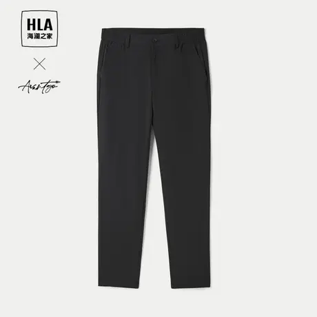 HLA/海澜之家轻商务休闲裤2024春夏新款商务通勤直筒九分裤子男士图片