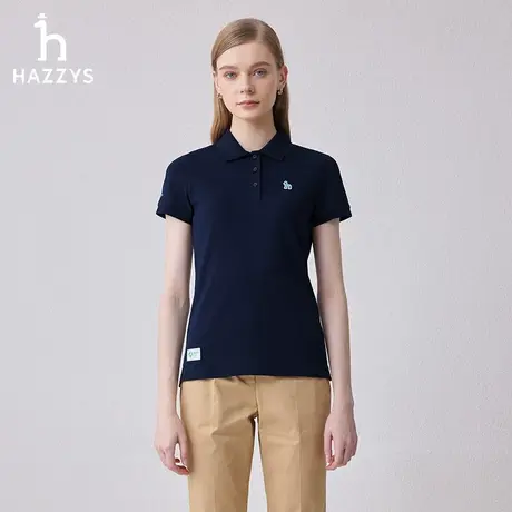 【商场同款】Hazzys哈吉斯休闲短袖POLO衫女夏季新款运动T恤上衣图片