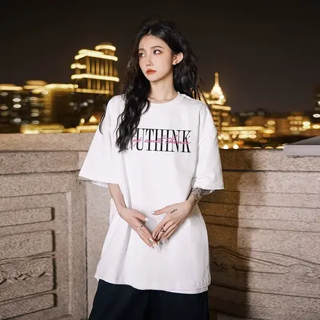 Nuthink美式高街重磅短袖T恤男宽松大码潮牌半截袖情侣上衣夏季潮图片