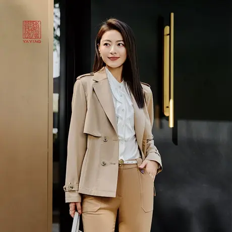 EP雅莹高端系列 绵羊毛收腰西装式风衣外套 2023秋冬新款7101A图片