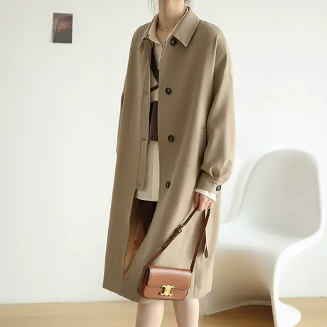 嘉茱莉2023年新款韩系风格穿搭风衣女中长款今年流行外套女春秋季商品大图