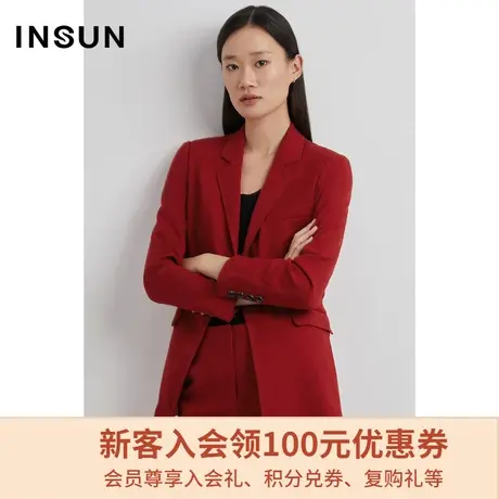 恩裳商场同款冬季时尚简约版型气场十足轻职业羊毛西装外套女图片