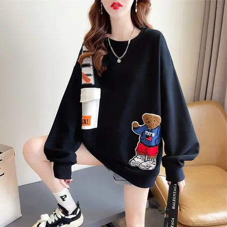 早秋设计感小众卫衣女2022新款春秋季韩版宽松薄款小个子上衣外套图片