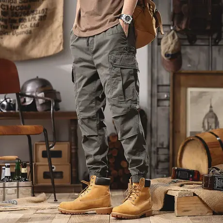 Modi Nick/摩帝尼克男士休闲裤宽松直筒纯棉潮牌工装裤潮流男裤子商品大图