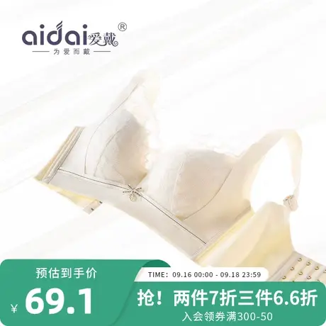 内衣女胖mm大码无钢圈全罩杯大胸显胸小无痕薄款美背防外扩文胸秋商品大图