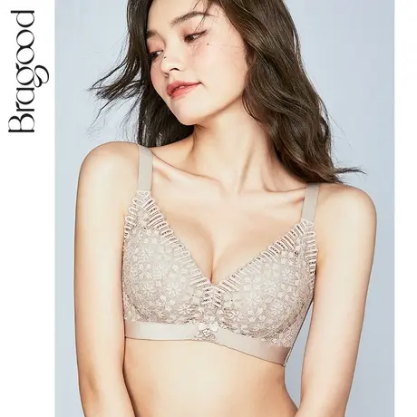 内衣女无钢圈调整型小胸聚拢显大加厚上托收副乳无痕蕾丝文胸商品大图