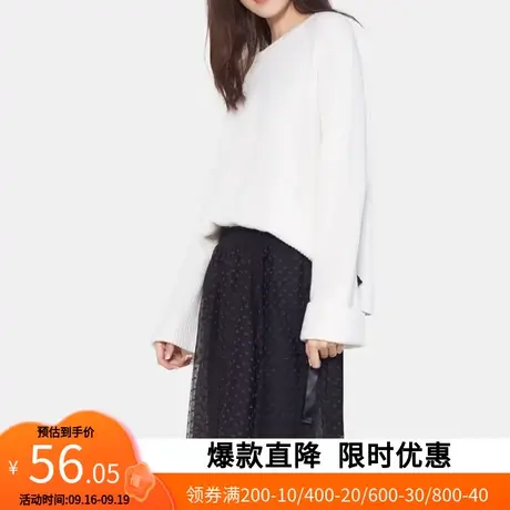 艾格2023春季新品羊毛休闲针织纯色套头Y230商品大图