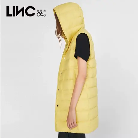 断码清仓LINC金羽杰羽绒马甲女2023新款反季连帽女款轻薄羽绒服商品大图