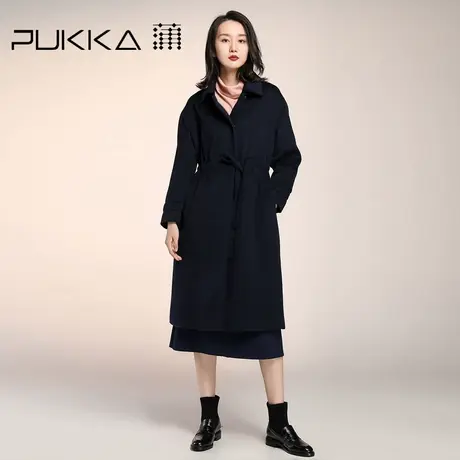 蒲牌呢子大衣女中长款冬装年女宽松温柔气质羊毛呢外套图片