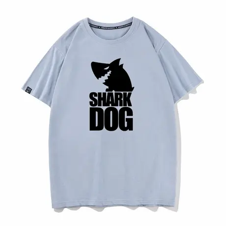 秀洛shark dog鲨狗傻狗宽松半袖打底衫短袖体恤T恤纯棉搞笑情侣装商品大图