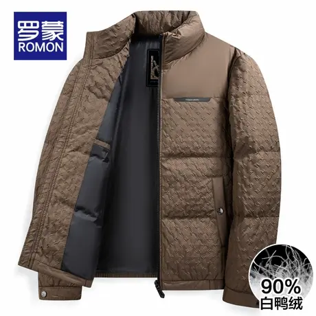 罗蒙羽绒服男士2025冬季新款加厚保暖冬装中青年时尚立领短款外套商品大图