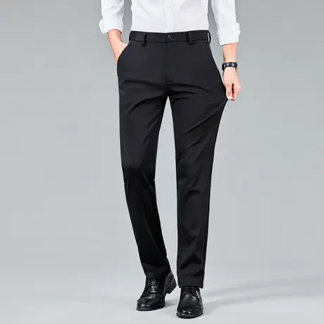 西裤男士九分修身商务正装休闲裤子春夏高级垂坠感冰丝西装裤男款商品大图