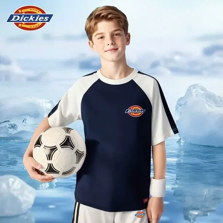 Dickies童装男童短袖t恤儿童夏季篮球训练体恤男孩纯棉运动半袖A图片