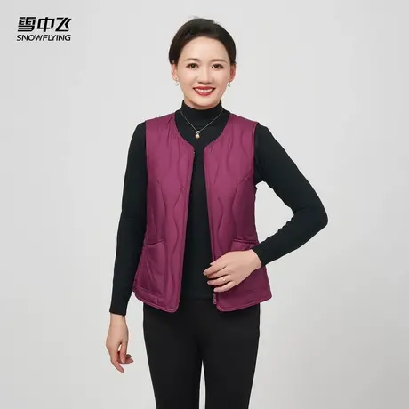 雪中飞2025秋新款女士妈妈款葫芦纹百搭羽绒内穿背心马甲外穿图片