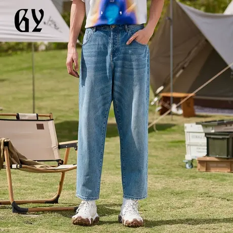 雅戈尔奥莱 GY男装夏纯棉牛仔面料水洗直筒男士牛仔裤图片