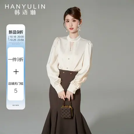 韩语琳长袖衬衫女2023年新款洋气时尚设计感小众春秋款高级感上衣商品大图