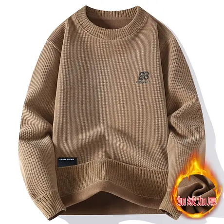 奥粒绒卫衣男士2023新款秋冬季加厚帅气上衣青少年冬装加绒打底衫图片