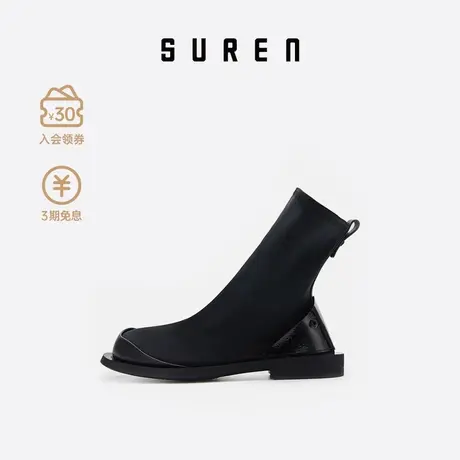 素人SUREN 高帮女靴潜水布靴 2020新款秋鞋 袜鞋女高帮G076商品大图