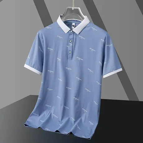 2024新款夏季冰丝polo衫男士短袖翻领t恤有领商务保罗上衣服体恤商品大图