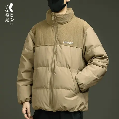希越新国标羽绒服男冬季90鸭绒加厚棉服宽松大码户外立领防风外套商品大图
