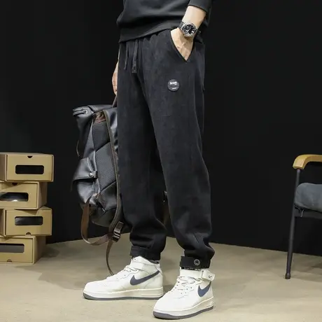 运动裤男士春秋款收脚大码休闲黑色裤子束脚卫裤男裤春季2024新款商品大图