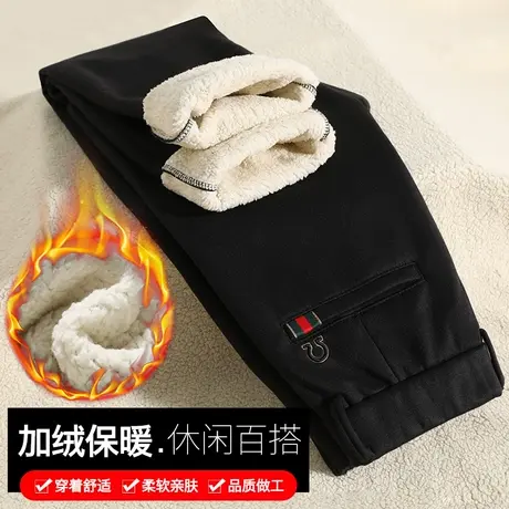 冬季保暖抗寒休闲裤子秋冬款男士加绒加厚商务西裤2023年新款冬裤商品大图