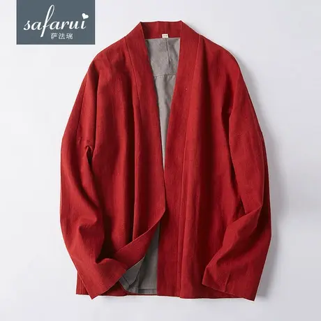 改良汉服男士唐装男青年中式棉麻外套民族服装中国风男装古装风衣图片