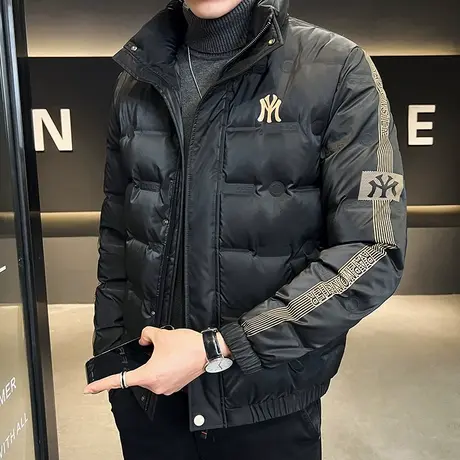 2023冬季新款男士羽绒服白鸭绒立领短款外套帅气保暖潮流欧版冬装图片