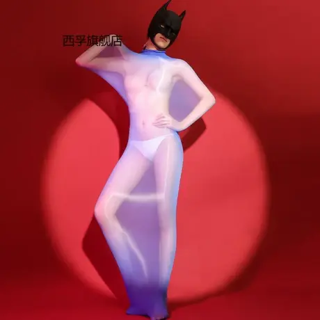 912油亮超薄8D镜面反光透视情趣睡袋情侣全身包裹无缝马油袜睡袋商品大图