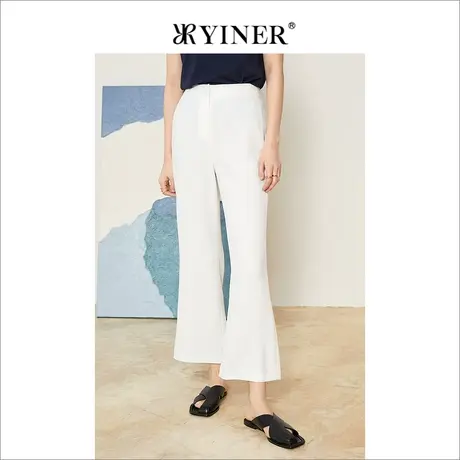 YINER音儿女装夏季通勤OL风微喇裤休闲裤商品大图