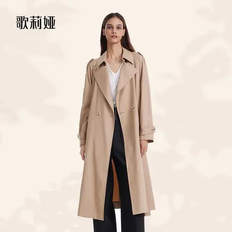 歌莉娅风衣春长款精纺羊毛大衣气质高级收腰小香外套女112L6E270商品大图