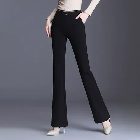 微喇裤子女春秋季2023新款弹力修身长腿裤显瘦高腰职业女裤喇叭裤商品大图